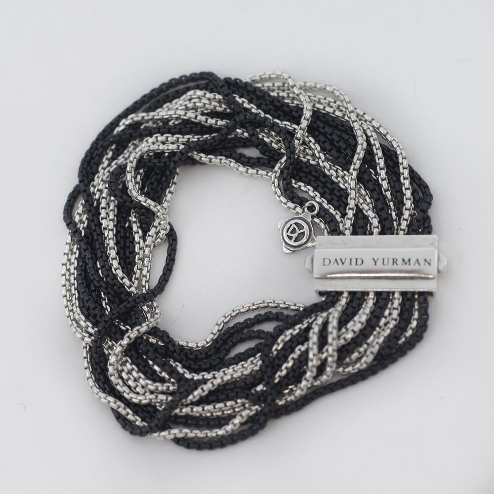 DAVID YURMAN Sterling Silver Metallic Box Chain Multi-Row Bracelet